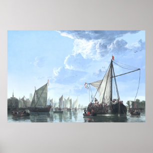 The Maas at Dordrecht by Aelbert Cuyp Poster