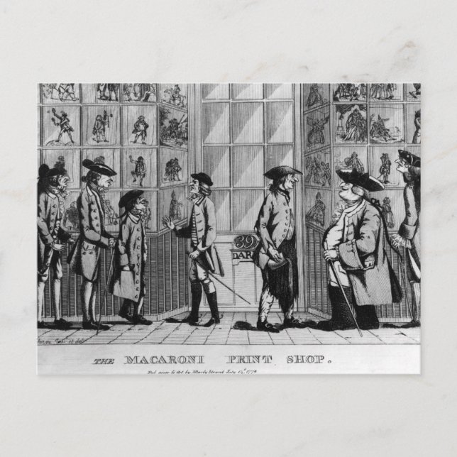 The Macaroni Print Shop, pub. by N. Darley Postcard (Front)