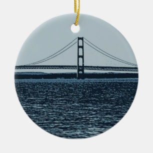 The Mackinac Bridge Ceramic Tree Decoration
