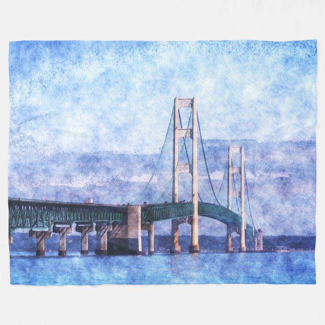 The Mackinac Bridge Fleece Blanket (Front (Horizontal))