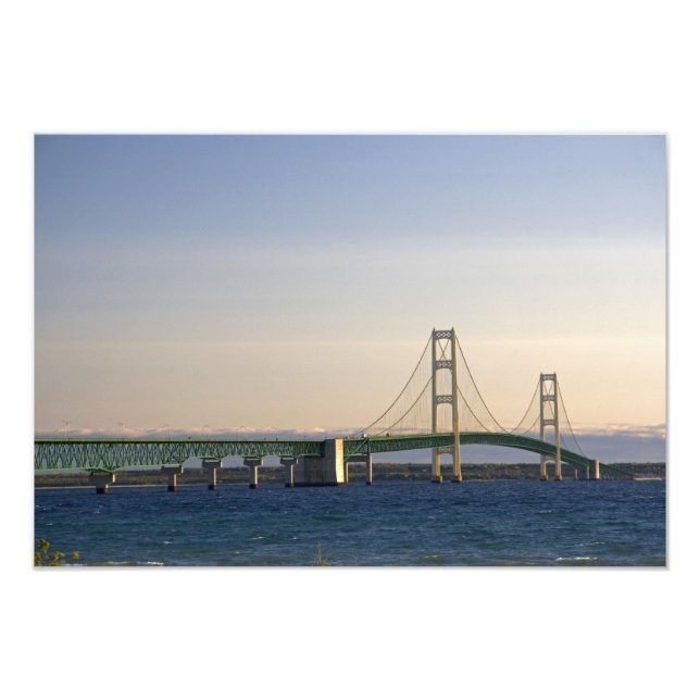 The Mackinac Bridge spanning the Straits of 2 Photo Print (Front)