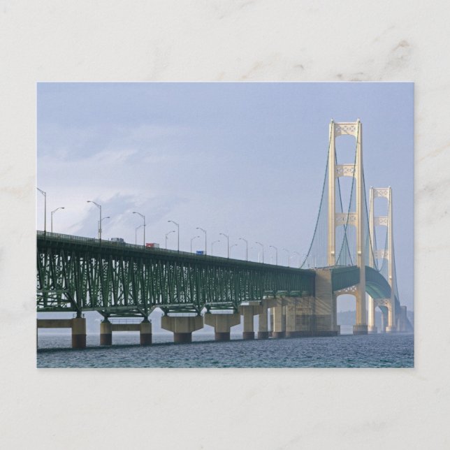 The Mackinac Bridge spanning the Straits of 2 Postcard (Front)