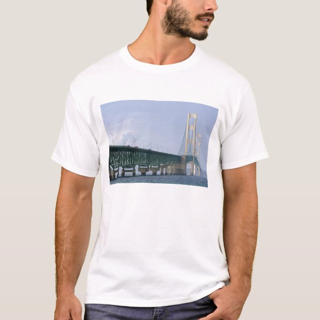 The Mackinac Bridge spanning the Straits of 2 T-Shirt (Front)