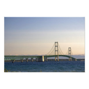 The Mackinac Bridge spanning the Straits of 3 Photo Print