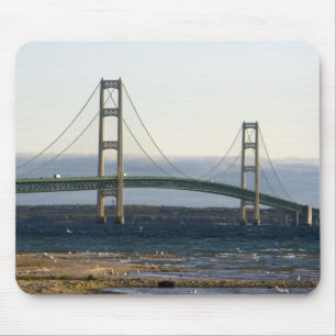 The Mackinac Bridge spanning the Straits of 4 Mouse Mat