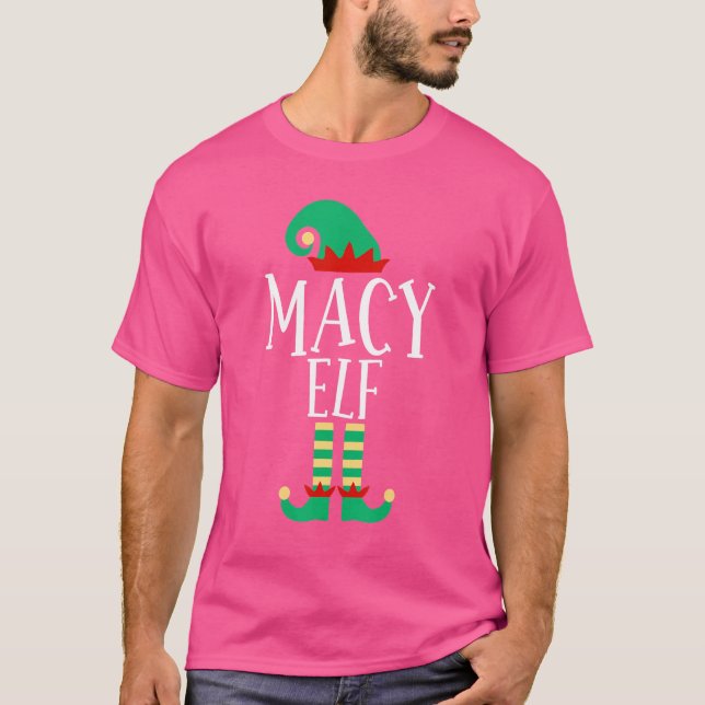 The Macy Elf Family Matching Christmas Pyjamas T-Shirt (Front)