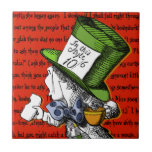 The Mad Hatter | Alice in Wonderland Tile<br><div class="desc">A refurbished vintage book illustration from the original Alice in Wonderland book.</div>
