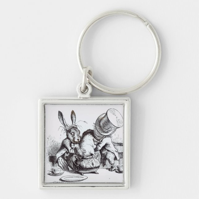 The Mad Hatter and the March Hare Key Ring (Front)