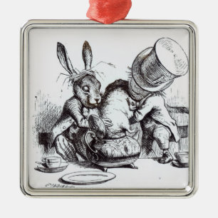The Mad Hatter and the March Hare Metal Tree Decoration