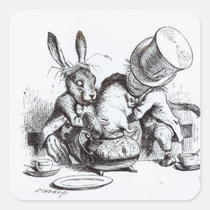 The Mad Hatter and the March Hare Square Sticker
