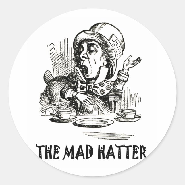 THE MAD HATTER CLASSIC ROUND STICKER (Front)