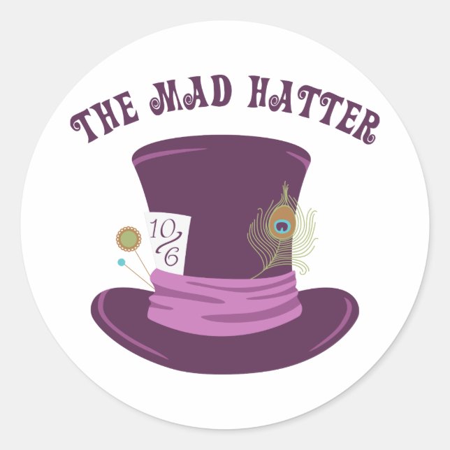 The Mad Hatter Classic Round Sticker (Front)