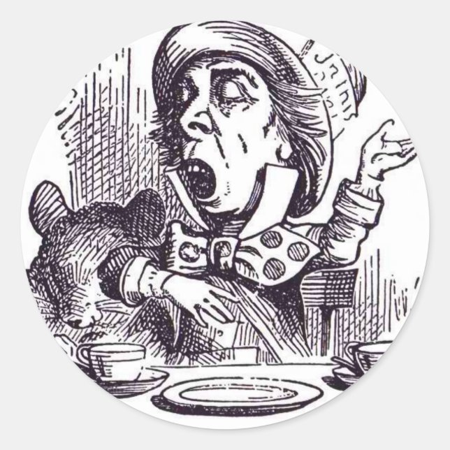 The Mad Hatter Classic Round Sticker (Front)
