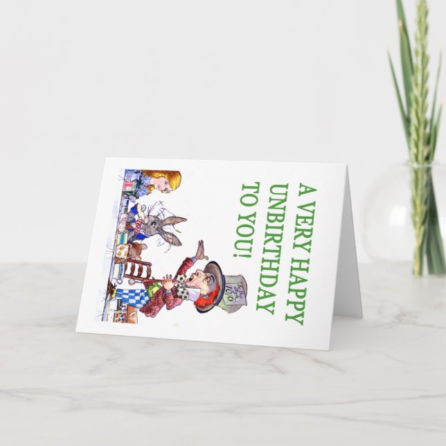 The Mad Hatter Says, A Very Happy Birthday To You! Card (Front)