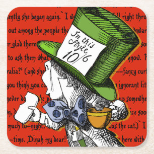 The Mad Hatter Square Paper Coaster