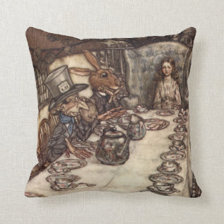 The Mad Hatter Tea Party by Arthur Rackham Cushion