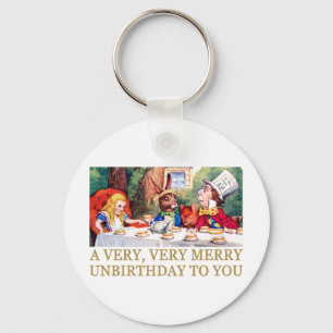 THE MAD HATTER WISHES ALICE A MERRY UNBIRTHDAY! KEY RING