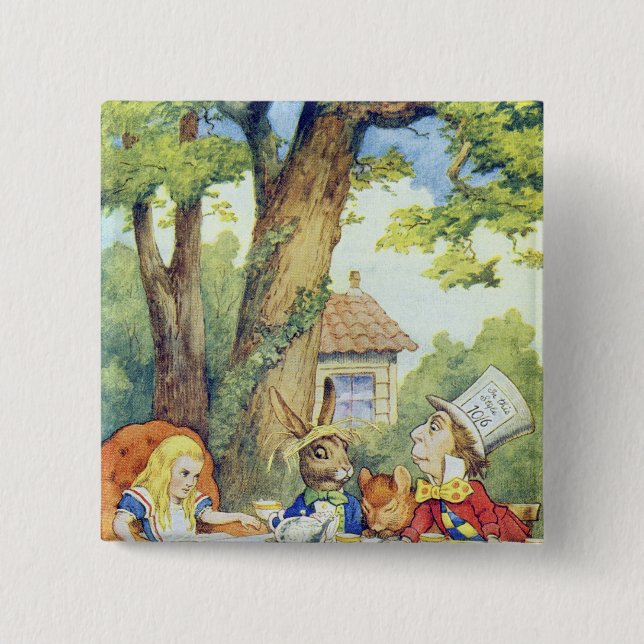 The Mad Hatter's Tea Party 15 Cm Square Badge (Front)