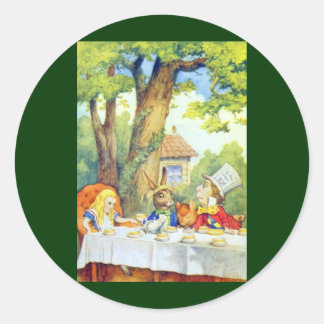 The Mad Hatters Tea Party Full Colour Classic Round Sticker