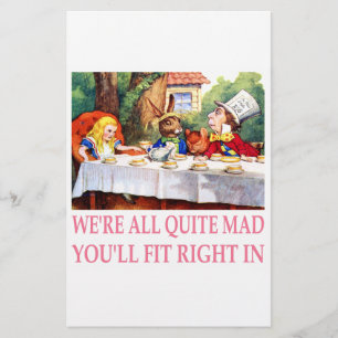 The Mad Hatter's Tea Party in Alice in Wonderland Stationery