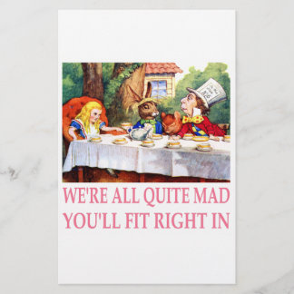 The Mad Hatter's Tea Party in Alice in Wonderland Stationery