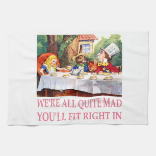 The Mad Hatter's Tea Party in Alice in Wonderland Towel