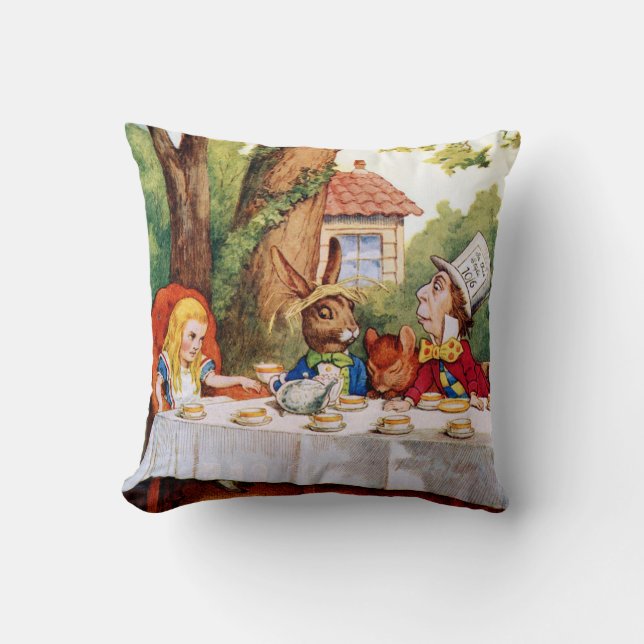 The Mad Hatter's Tea Party in Wonderland Cushion (Front)