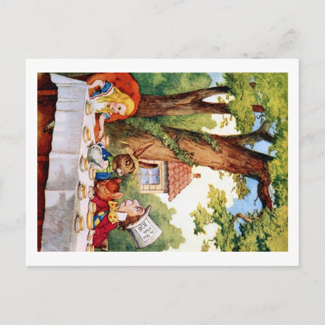 The Mad Hatter's Tea Party in Wonderland Invitation Postcard (Front)
