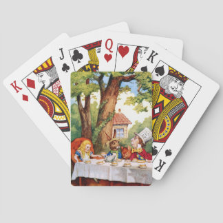 The Mad Hatter's Tea Party in Wonderland Playing Cards