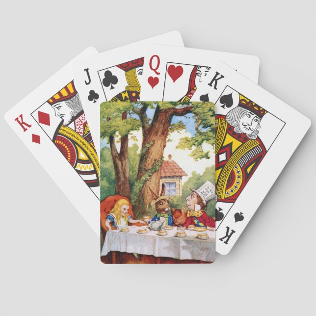 The Mad Hatter's Tea Party in Wonderland Playing Cards (Back)