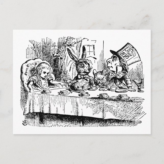 The Mad Hatter's Tea Party Invitation Postcard (Front)