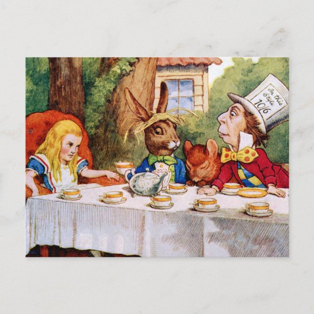 THE MAD HATTER'S TEA PARTY INVITATION POSTCARD (Front)