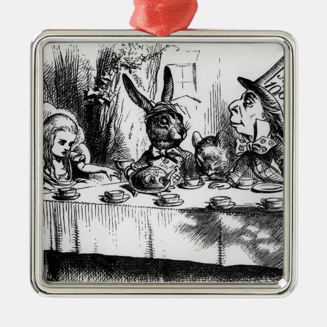 The Mad Hatter's Tea Party Metal Tree Decoration (Front)