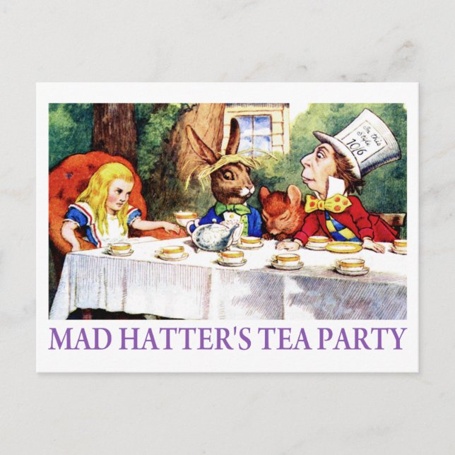 THE MAD HATTER'S TEA PARTY POSTCARD (Front)