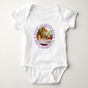 The Mad Hatter's Tea Party -"We're All Quite Mad!" Baby Bodysuit