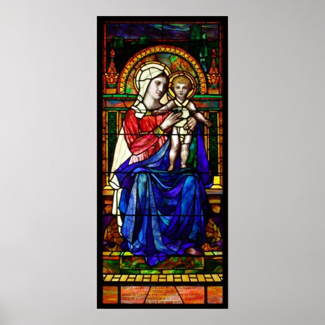The Madonna and Child Stained Glass Poster (Front)