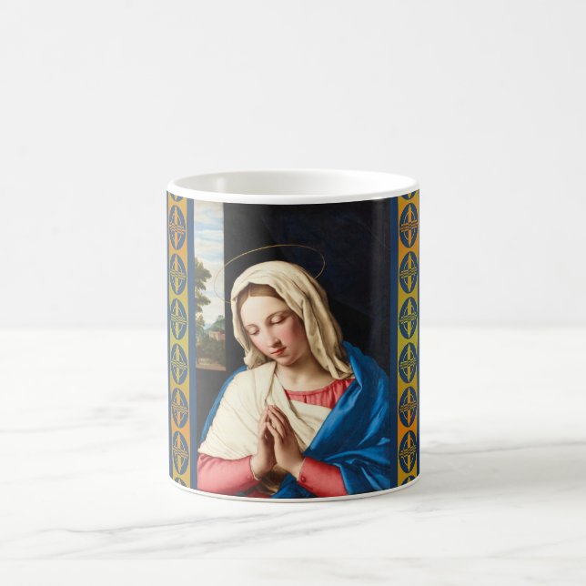 The Madonna at prayer, a landscape beyond Coffee Mug (Center)