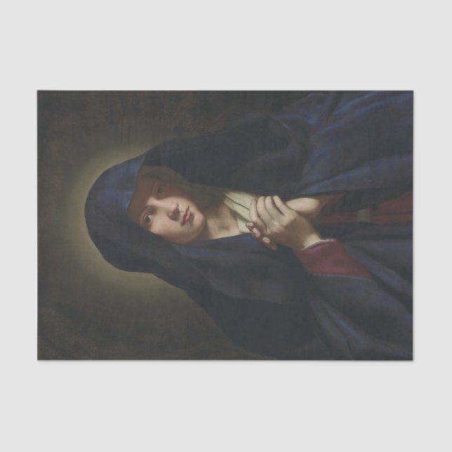 The Madonna at Prayer by Giovanni Battista Salvi Tissue Paper (Front)