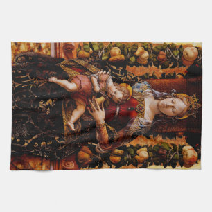 The Madonna della Candeletta by Carlo Crivelli Tea Towel