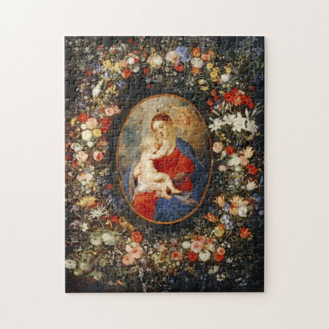 The Madonna in Flower Garland Rubens Catholic Jigsaw Puzzle (Vertical)