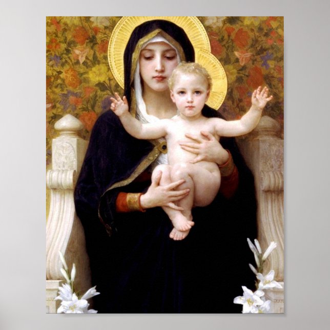 The Madonna Of Lilies William Adolphe Bouguereau Poster (Front)