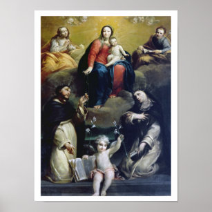 The Madonna of the Rosary with SS Dominic, Catheri Poster