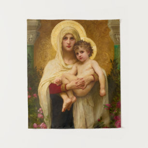 The Madonna of the Roses by William Bouguereau Tapestry