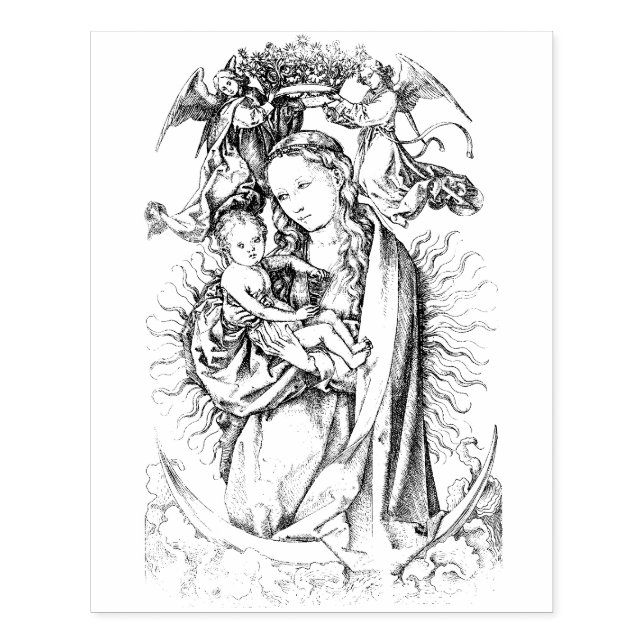 The Madonna on the Crescent   Rubber Stamp (Imprint)