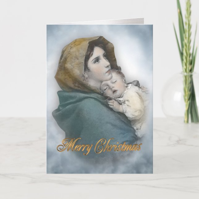 The Madonna religious card Christmas nativity  (Front)
