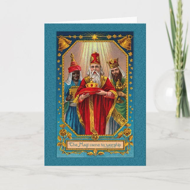 the magi came to worship Victorian Christmas Holiday Card (Front)