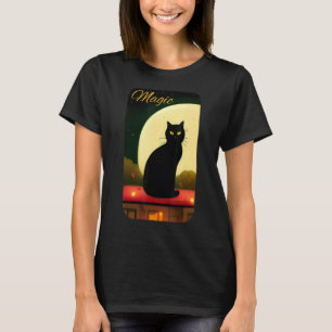 The Magic Black Cat on the Moon tee, Chat Noir Aes T-Shirt
