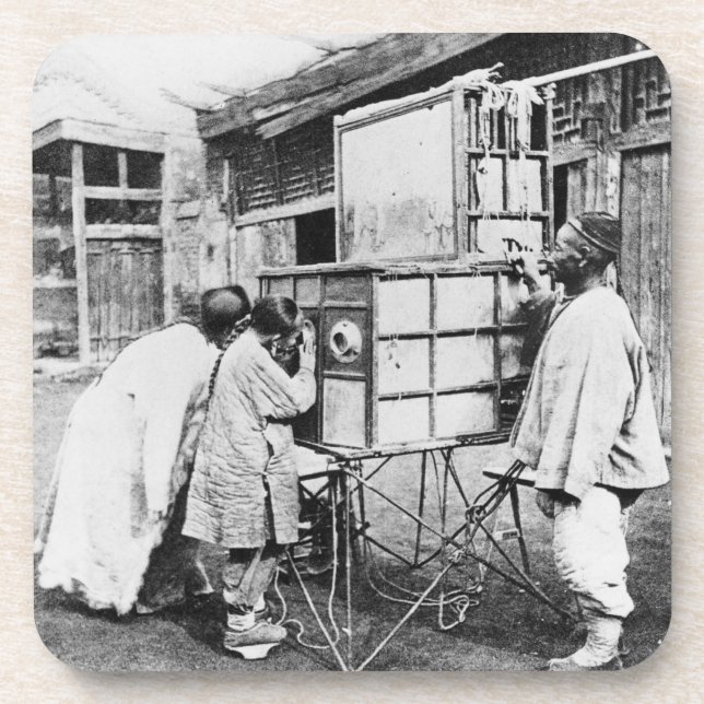 The magic lantern, c.1870 (b/w photo) coaster (Front)