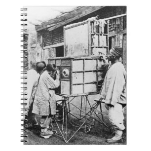 The magic lantern, c.1870 (b/w photo) notebook