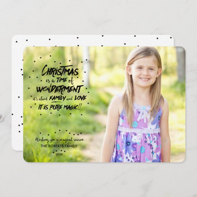 The magic of Christmas Photo Holiday Card (Front/Back)